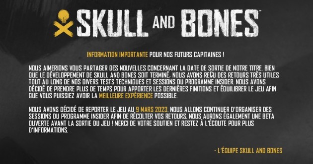 Skull & Bones: il gioco rimandato al 2023 e non è uno scherzo