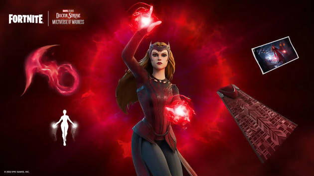 Fortnite: arriva nel gioco Wanda/Scarlet Witch di Dr Strange 2, immagini e dettagli