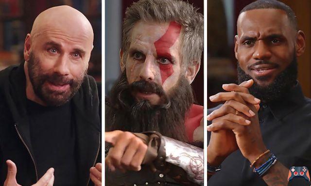 God of War Ragnarök: Ben Stiller è Kratos ed è circondato da John Travolta e LeBron James