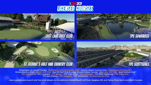 PGA Tour 2K23: aqui está a lista completa de cursos licenciados, são vinte