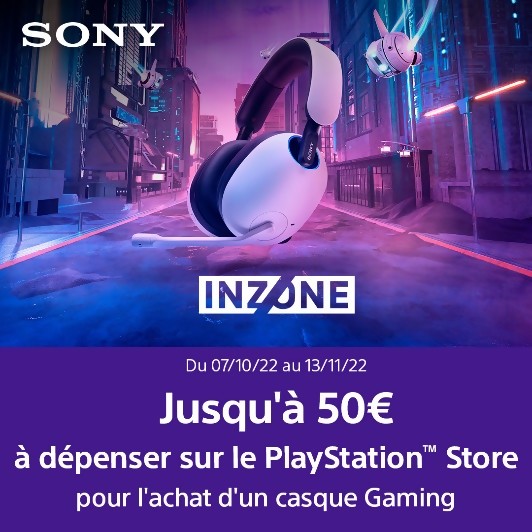 PlayStation Store: 50€ offered for the purchase of the INZONE H9 headset