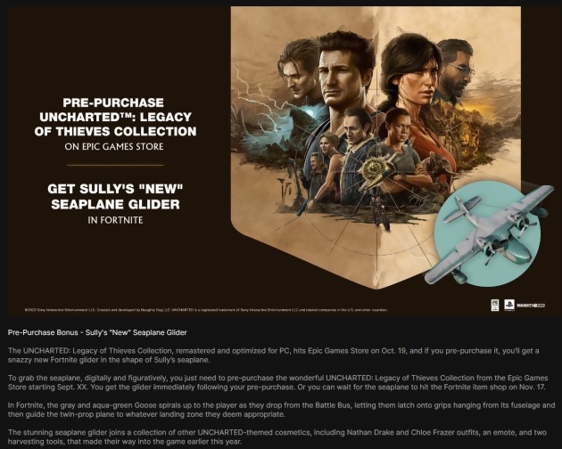 Uncharted Legacy of Thieves Collection: a versão para PC tem uma nova data de lançamento graças à Epic Game Store